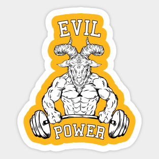 Evil Power Goat bodybuilder 666 Sticker